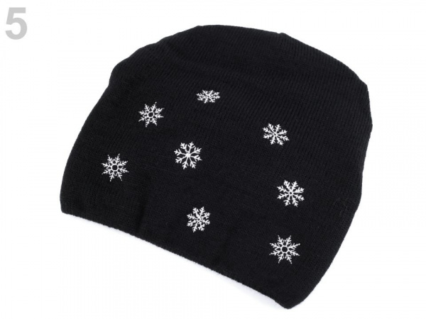 Dívčí zimní čepice s vločkami, svěšená