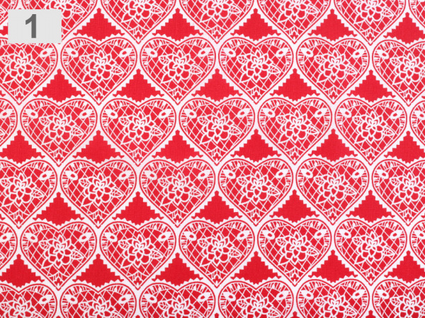 Bavlněná látka srdce