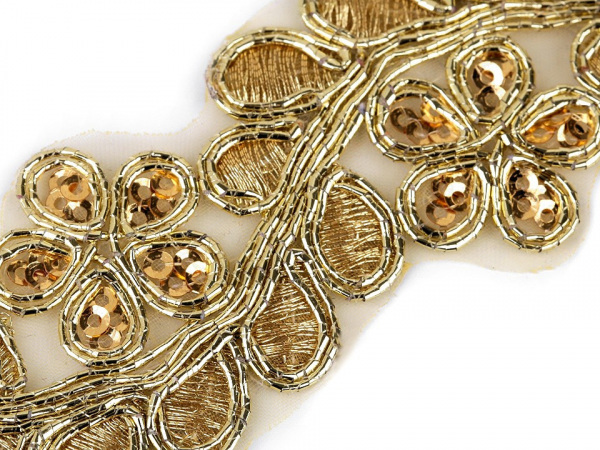 Prýmek na monofilu s flitry šíře 35 mm