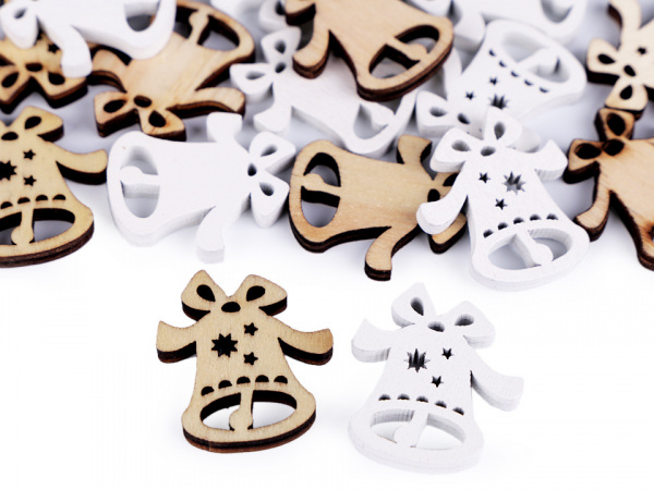 Dřevěná dekorace anděl, hvězda, stromeček, srdce, zvoneček