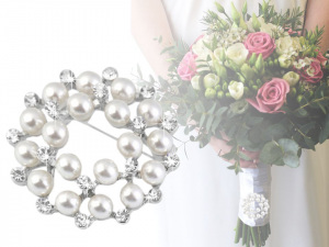 Perlová brož / svatební ozdoba na kytice