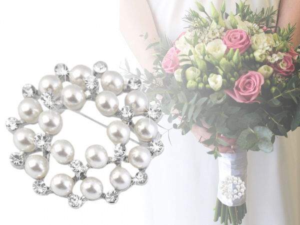 Perlová brož / svatební ozdoba na kytice