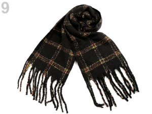 Šála zimní s dredy a flitry 50x200 cm