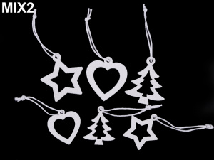 Dřevěná dekorace anděl, hvězda, stromeček, srdce, zvoneček