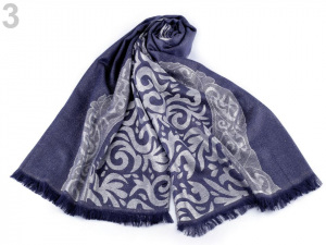 Šála s ornamenty a lurexem 70x180 cm