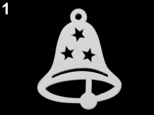 Dřevěné dekorace vánoční vločka, hvězda, stromeček, zvoneček, koník, sob k zavěšení / k nalepení