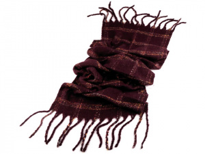 Šála zimní s dredy a flitry 50x200 cm