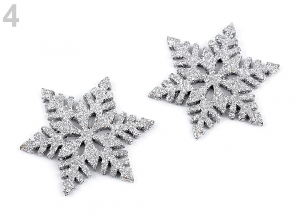 Hvězdy, vločky s glitry velké