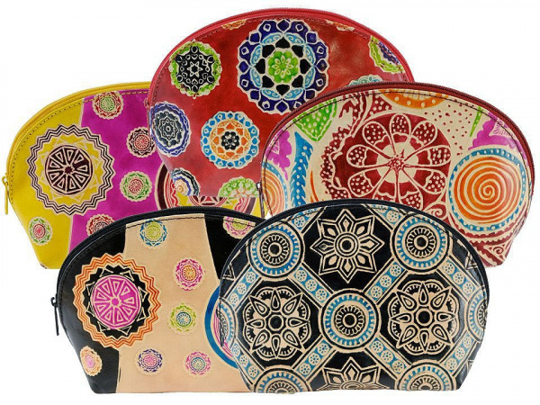 Pouzdro / kosmetická taška kožená 12x18 cm