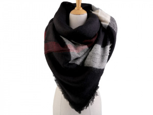 Velký teplý šátek / pléd 135x135 cm