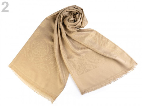 Šála s ornamenty a lurexem 70x180 cm