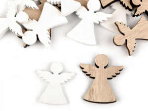 Dřevěná dekorace anděl, hvězda, stromeček, srdce, zvoneček