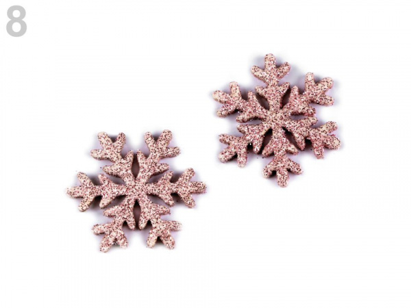 Hvězdy, vločky s glitry malé