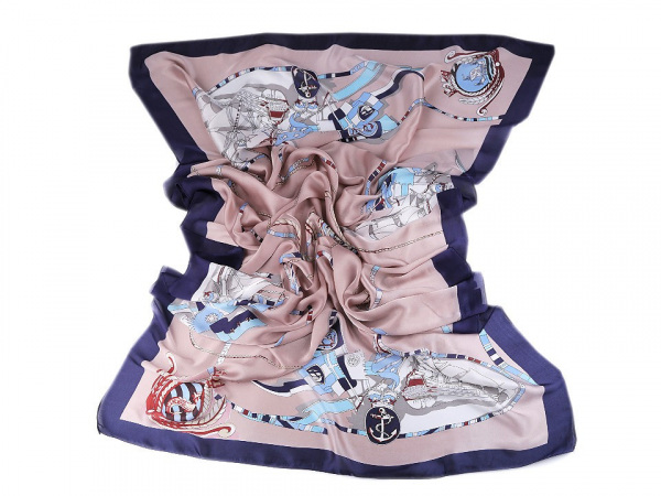 Saténový šátek / šála námořnická 90x170 cm