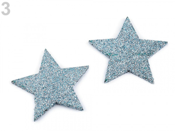 Hvězdy, vločky s glitry velké