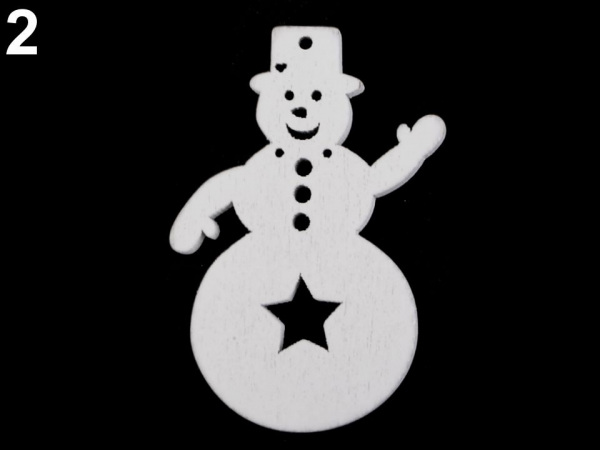 Dřevěné dekorace vánoční vločka, hvězda, stromeček, zvoneček, koník, sob k zavěšení / k nalepení