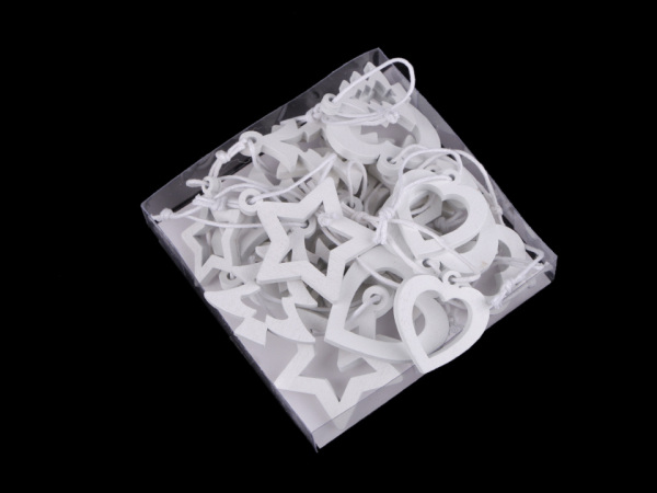 Dřevěná dekorace anděl, hvězda, stromeček, srdce, zvoneček