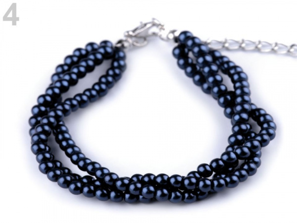 Perlový náramek třířadý