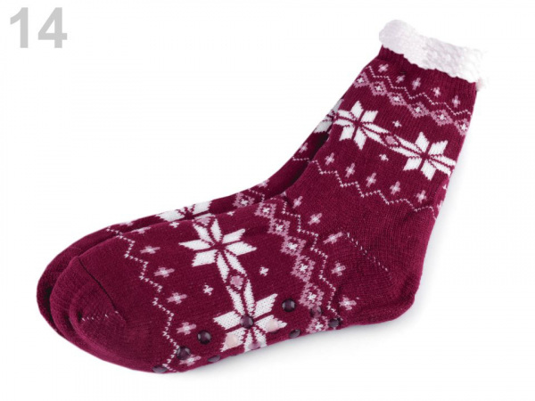 Ponožky zimní s protiskluzem, vlněné