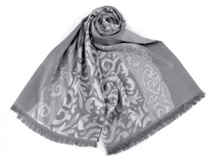 Šála s ornamenty a lurexem 70x180 cm