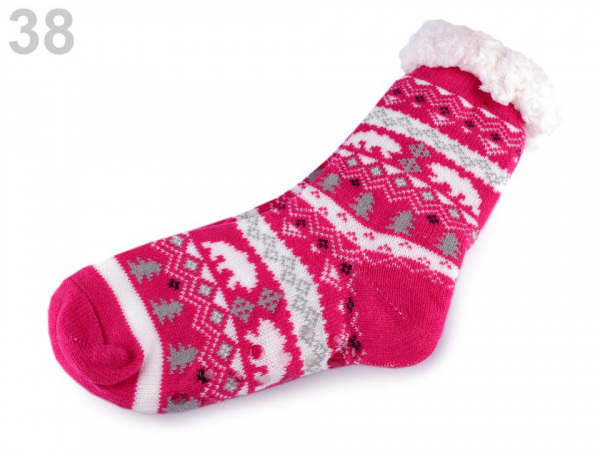 Ponožky zimní s protiskluzem, vlněné