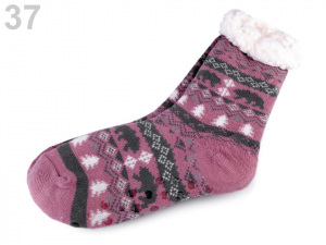 Ponožky zimní s protiskluzem, vlněné