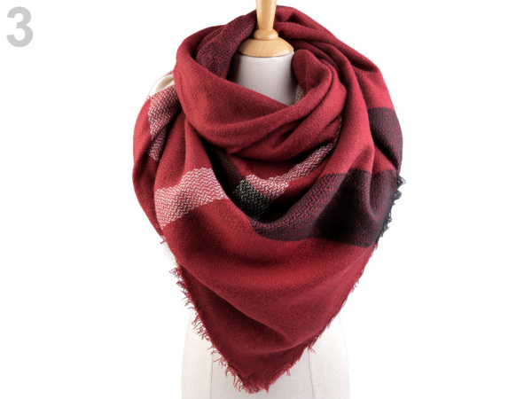 Velký teplý šátek / pléd 135x135 cm