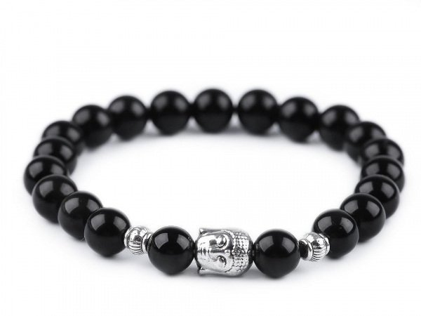 Buddha náramek obsidián, dámský