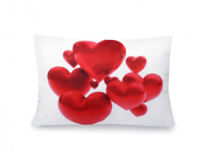 Malý dekorační polštář s výplní - srdce 20x30 cm