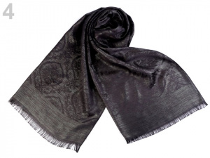 Šála s ornamenty a lurexem 70x180 cm