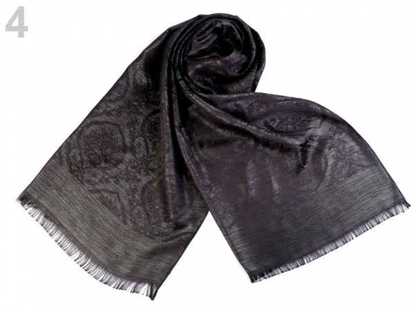 Šála s ornamenty a lurexem 70x180 cm