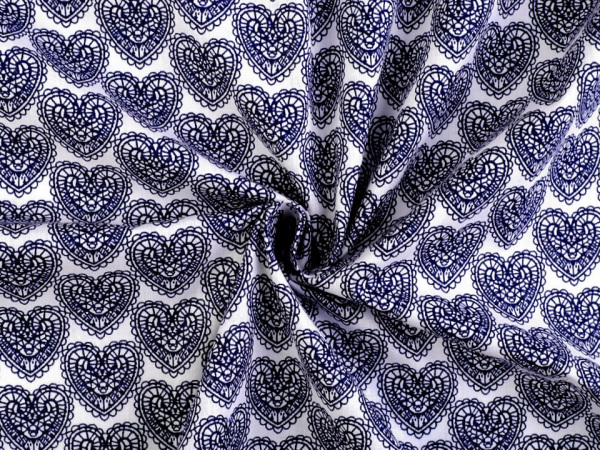 Bavlněná látka srdce