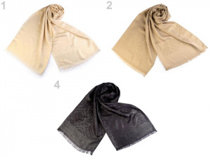 Šála s ornamenty a lurexem 70x180 cm