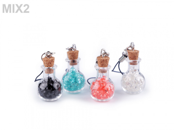 Přívěsek lahvička s krystaly