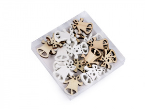 Dřevěná dekorace anděl, hvězda, stromeček, srdce, zvoneček