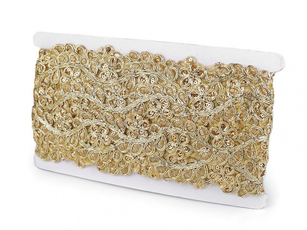 Prýmek na monofilu s flitry šíře 35 mm