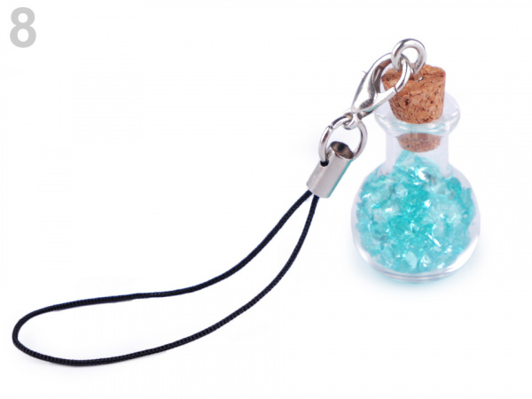 Přívěsek lahvička s krystaly