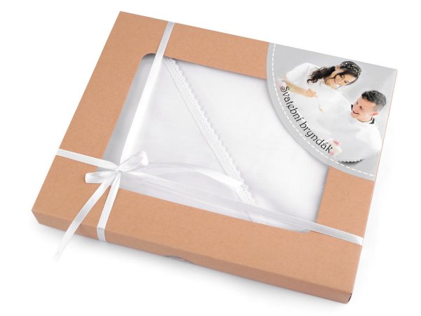 Svatební bryndák lemovaný paličkovanou krajkou - k dotvoření