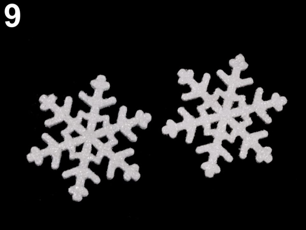 Hvězdy, vločky s glitry malé