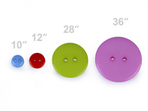 Knoflík barevný mini velikost 10"