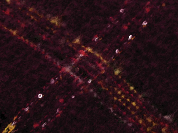 Šála zimní s dredy a flitry 50x200 cm