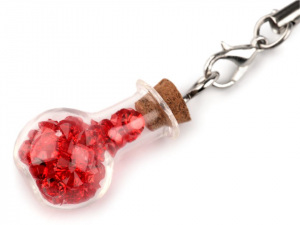 Přívěsek lahvička s krystaly