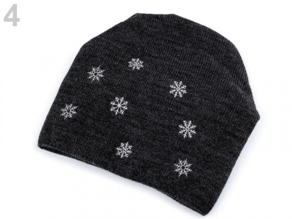 Dívčí zimní čepice s vločkami, svěšená