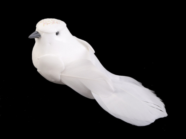 Dekorace ptáček / holubice s glitry