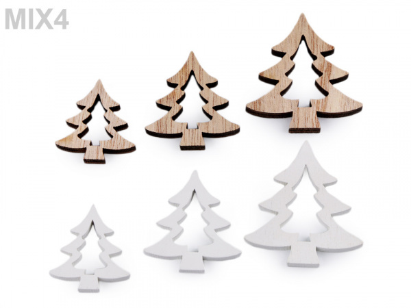 Dřevěná dekorace anděl, hvězda, stromeček, srdce, zvoneček