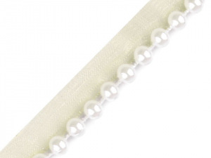 Polyesterový prýmek / paspulka s perlami šíře 10 mm