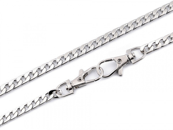 Řetízek plochý na kabelky s karabinou délka 115; 120 cm