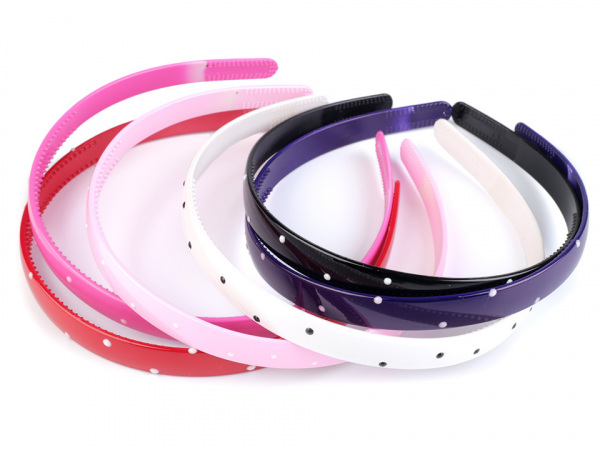 Plastová čelenka do vlasů s puntíky