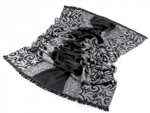 Šála s ornamenty a lurexem 70x180 cm