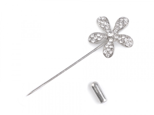 Ozdobný špendlík květ s kamínky
